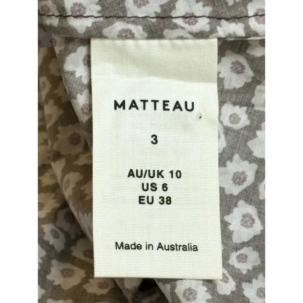 Matteau NWT Shirred Floral-Print Organic Cotton-Poplin Maxi Dress 10 AU 6 US - Picture 6 of 9